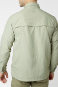 Оптом Рубашка классическая мужская бежевого цвета 12003B в Казани, фото 8
