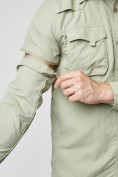 Оптом Рубашка классическая мужская бежевого цвета 12003B в Екатеринбурге, фото 10