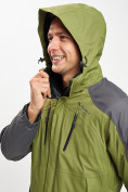 Оптом Куртка демисезонная 3 в 1 зеленого цвета 12005Z, фото 11