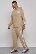 Оптом Спортивный костюм мужской трикотажный демисезонный бежевого цвета 12006B в Уфе, фото 2