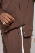 Оптом Спортивный костюм мужской трикотажный демисезонный коричневого цвета 12006K, фото 10