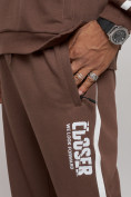 Оптом Спортивный костюм мужской трикотажный демисезонный коричневого цвета 12006K в Самаре, фото 11