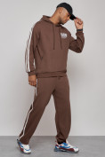 Оптом Спортивный костюм мужской трикотажный демисезонный коричневого цвета 12006K, фото 3