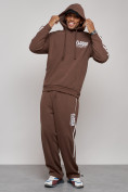 Оптом Спортивный костюм мужской трикотажный демисезонный коричневого цвета 12006K, фото 5