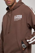 Оптом Спортивный костюм мужской трикотажный демисезонный коричневого цвета 12006K в Перми, фото 8