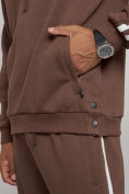 Оптом Спортивный костюм мужской трикотажный демисезонный коричневого цвета 12006K, фото 9