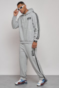 Оптом Спортивный костюм мужской трикотажный демисезонный серого цвета 12006Sr в Сочи, фото 2