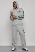 Оптом Спортивный костюм мужской трикотажный демисезонный серого цвета 12006Sr, фото 5