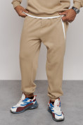 Оптом Спортивный костюм мужской трикотажный демисезонный бежевого цвета 12008B в  Красноярске, фото 15