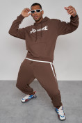 Оптом Спортивный костюм мужской трикотажный демисезонный коричневого цвета 12008K в Сочи, фото 17
