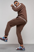 Оптом Спортивный костюм мужской трикотажный демисезонный коричневого цвета 12008K, фото 27