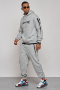 Оптом Спортивный костюм мужской трикотажный демисезонный серого цвета 12008Sr в Перми, фото 2