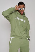 Оптом Спортивный костюм мужской трикотажный демисезонный зеленого цвета 12008Z, фото 20