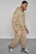 Оптом Спортивный костюм мужской трикотажный демисезонный бежевого цвета 12010B в Перми, фото 23