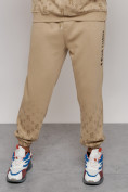 Оптом Спортивный костюм мужской трикотажный демисезонный бежевого цвета 12010B, фото 8