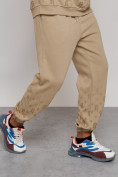Оптом Спортивный костюм мужской трикотажный демисезонный бежевого цвета 12010B, фото 9