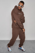 Оптом Спортивный костюм мужской трикотажный демисезонный коричневого цвета 12010K в Перми, фото 24