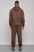 Оптом Спортивный костюм мужской трикотажный демисезонный коричневого цвета 12010K в Уфе, фото 4