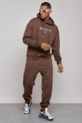 Оптом Спортивный костюм мужской трикотажный демисезонный коричневого цвета 12010K, фото 5