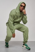 Оптом Спортивный костюм мужской трикотажный демисезонный зеленого цвета 12010Z, фото 14