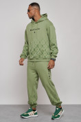 Оптом Спортивный костюм мужской трикотажный демисезонный зеленого цвета 12010Z в Санкт-Петербурге, фото 2