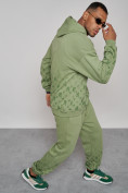 Оптом Спортивный костюм мужской трикотажный демисезонный зеленого цвета 12010Z в Перми, фото 20