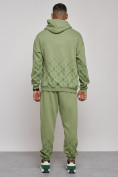 Оптом Спортивный костюм мужской трикотажный демисезонный зеленого цвета 12010Z в Перми, фото 4