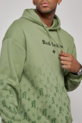 Оптом Спортивный костюм мужской трикотажный демисезонный зеленого цвета 12010Z в Перми, фото 7