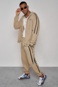Оптом Спортивный костюм мужской трикотажный демисезонный бежевого цвета 12011B в Самаре, фото 18