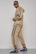 Оптом Спортивный костюм мужской трикотажный демисезонный бежевого цвета 12011B в Самаре, фото 22
