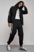 Оптом Спортивный костюм мужской трикотажный демисезонный черного цвета 12011Ch в Самаре, фото 20