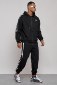 Оптом Спортивный костюм мужской трикотажный демисезонный черного цвета 12011Ch в Самаре, фото 3