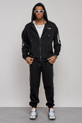 Оптом Спортивный костюм мужской трикотажный демисезонный черного цвета 12011Ch в Сочи, фото 5