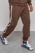 Оптом Спортивный костюм мужской трикотажный демисезонный коричневого цвета 12011K в Перми, фото 10