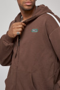 Оптом Спортивный костюм мужской трикотажный демисезонный коричневого цвета 12011K в Самаре, фото 11