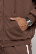 Оптом Спортивный костюм мужской трикотажный демисезонный коричневого цвета 12011K в Перми, фото 12