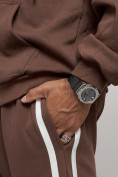 Оптом Спортивный костюм мужской трикотажный демисезонный коричневого цвета 12011K в Омске, фото 13