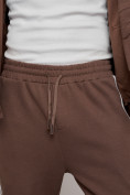 Оптом Спортивный костюм мужской трикотажный демисезонный коричневого цвета 12011K в Сочи, фото 16