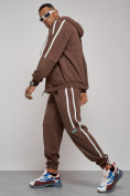 Оптом Спортивный костюм мужской трикотажный демисезонный коричневого цвета 12011K в Волгоградке, фото 22