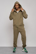 Оптом Спортивный костюм мужской трикотажный демисезонный цвета хаки 12011Kh, фото 5