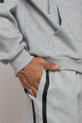 Оптом Спортивный костюм мужской трикотажный демисезонный серого цвета 12011Sr в Перми, фото 12