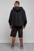 Оптом Джинсовая куртка мужская с капюшоном черного цвета 126040Ch, фото 4