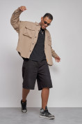 Оптом Джинсовая куртка мужская бежевого цвета 12770B, фото 13