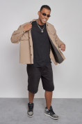 Оптом Джинсовая куртка мужская бежевого цвета 12770B, фото 8
