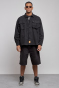 Оптом Джинсовая куртка мужская черного цвета 12770Ch в Сочи