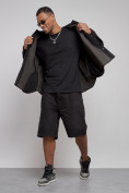 Оптом Джинсовая куртка мужская черного цвета 12770Ch, фото 10