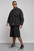 Оптом Джинсовая куртка мужская черного цвета 12770Ch в Калининграде, фото 2