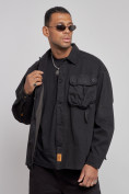 Оптом Джинсовая куртка мужская черного цвета 12770Ch в Краснодаре, фото 6