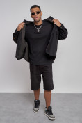 Оптом Джинсовая куртка мужская черного цвета 12770Ch в Астане, фото 8
