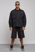 Оптом Джинсовая куртка мужская черного цвета 12776Ch в Тюмени